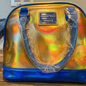 Loungefly Minions Hardtag Crossbody Shoulderbag, Gold/Blue, BNWT